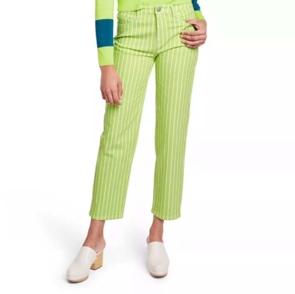 NWT Victor Glemaud Lime Green Jeans